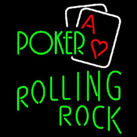 Rolling Rock Green Poker Beer Sign Neonreclame