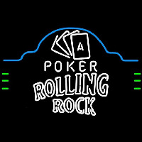 Rolling Rock Poker Ace Cards Beer Sign Neonreclame