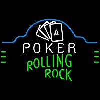 Rolling Rock Poker Ace Cards Beer Sign Neonreclame