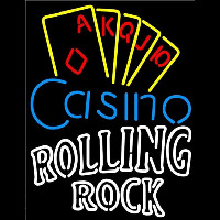 Rolling Rock Poker Casino Ace Series Beer Sign Neonreclame