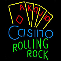 Rolling Rock Poker Casino Ace Series Beer Sign Neonreclame