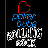 Rolling Rock Poker Girl Heart Babe Beer Sign Neonreclame