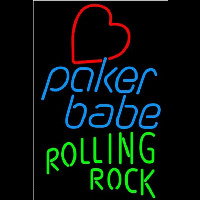 Rolling Rock Poker Girl Heart Babe Beer Sign Neonreclame