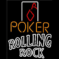 Rolling Rock Poker Squver Ace Beer Sign Neonreclame