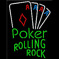 Rolling Rock Poker Tournament Beer Sign Neonreclame