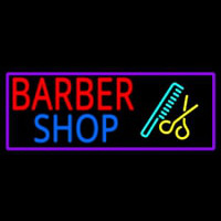 Round Barber Shop Logo Neonreclame