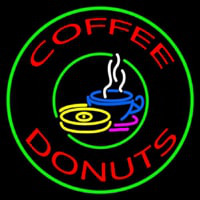 Round Coffee Donuts Neonreclame