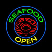 Round Green Seafood Open Neonreclame
