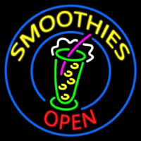 Round Yellow Smoothies Open Neonreclame