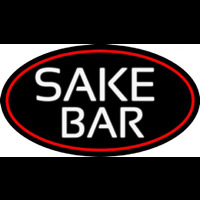 Sake Bar Oval With Red Border Neonreclame