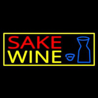 Sake Wine With Bottle And Glass Neonreclame