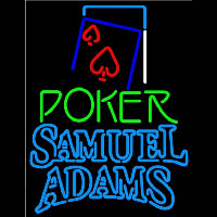 Samuel Adams Green Poker Red Heart Beer Sign Neonreclame