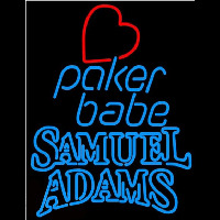 Samuel Adams Poker Girl Heart Babe Beer Sign Neonreclame
