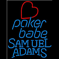 Samuel Adams Poker Girl Heart Babe Beer Sign Neonreclame