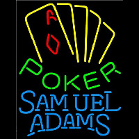 Samuel Adams Poker Yellow Beer Sign Neonreclame