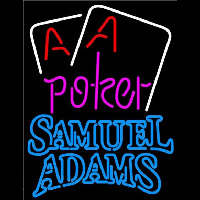 Samuel Adams Purple Lettering Red Aces White Cards Beer Sign Neonreclame