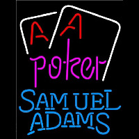 Samuel Adams Purple Lettering Red Aces White Cards Beer Sign Neonreclame