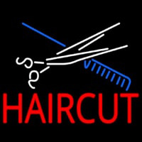 Scissor And Comb Haircut Neonreclame
