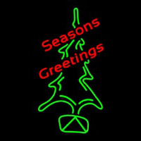 Seasons Greetings With Christmas Tree Neonreclame