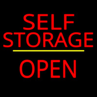 Self Storage Open Yellow Line Neonreclame