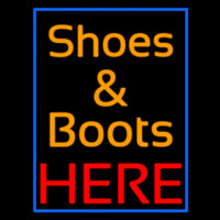 Shoes And Boots Here With Blue Border Neonreclame