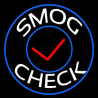 Smog Check Blue Round Neonreclame