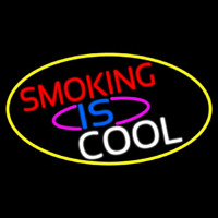 Smoking Is Cool Bar Oval With Yellow Border  Neonreclame