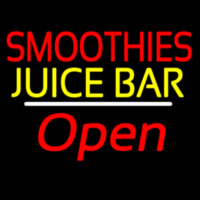 Smoothies Juice Bar Open White Line Neonreclame