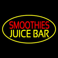 Smoothies Juice Bar Oval Yellow Neonreclame