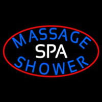 Spa Massage With Red Border Neonreclame
