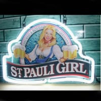 St Pauli Girl Bier Bar Open Neonreclame