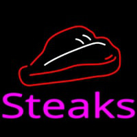 Steak Logo Pink Neonreclame