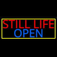 Still Life Open With Yellow Border Neonreclame