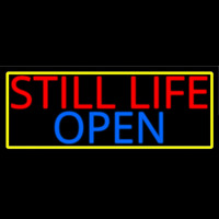 Still Life Open With Yellow Border Neonreclame