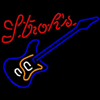Strohs Blue Electric Guitar Beer Sign Neonreclame
