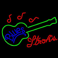 Strohs Blues Guitar Beer Sign Neonreclame