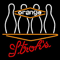 Strohs Bowling Orange Beer Sign Neonreclame