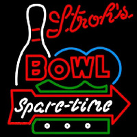 Strohs Bowling Spare Time Beer Sign Neonreclame