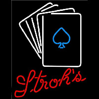Strohs Cards Beer Sign Neonreclame