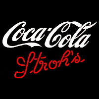 Strohs Coca Cola White Beer Sign Neonreclame