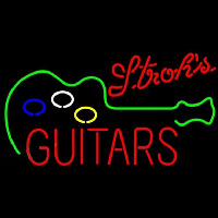Strohs Guitar Flashing Beer Sign Neonreclame