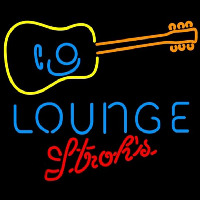 Strohs Guitar Lounge Beer Sign Neonreclame