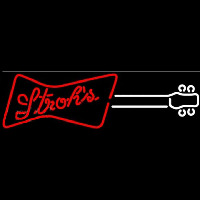 Strohs Guitar Red White Beer Sign Neonreclame