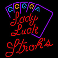 Strohs Lady Luck Series Beer Sign Neonreclame