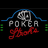 Strohs Poker Ace Cards Beer Sign Neonreclame