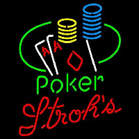 Strohs Poker Ace Coin Table Beer Sign Neonreclame