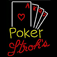 Strohs Poker Ace Series Beer Sign Neonreclame