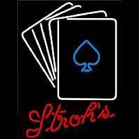 Strohs Poker Cards Beer Sign Neonreclame