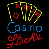 Strohs Poker Casino Ace Series Beer Sign Neonreclame