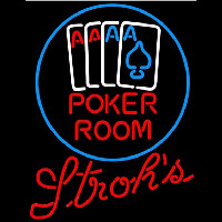 Strohs Poker Room Beer Sign Neonreclame